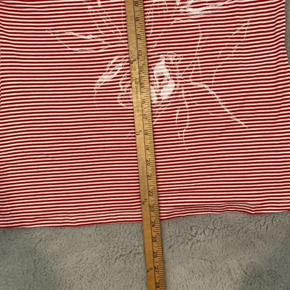 Rebecca G red striped shirt sleeve shirt with print size large - Picture 12 of 14